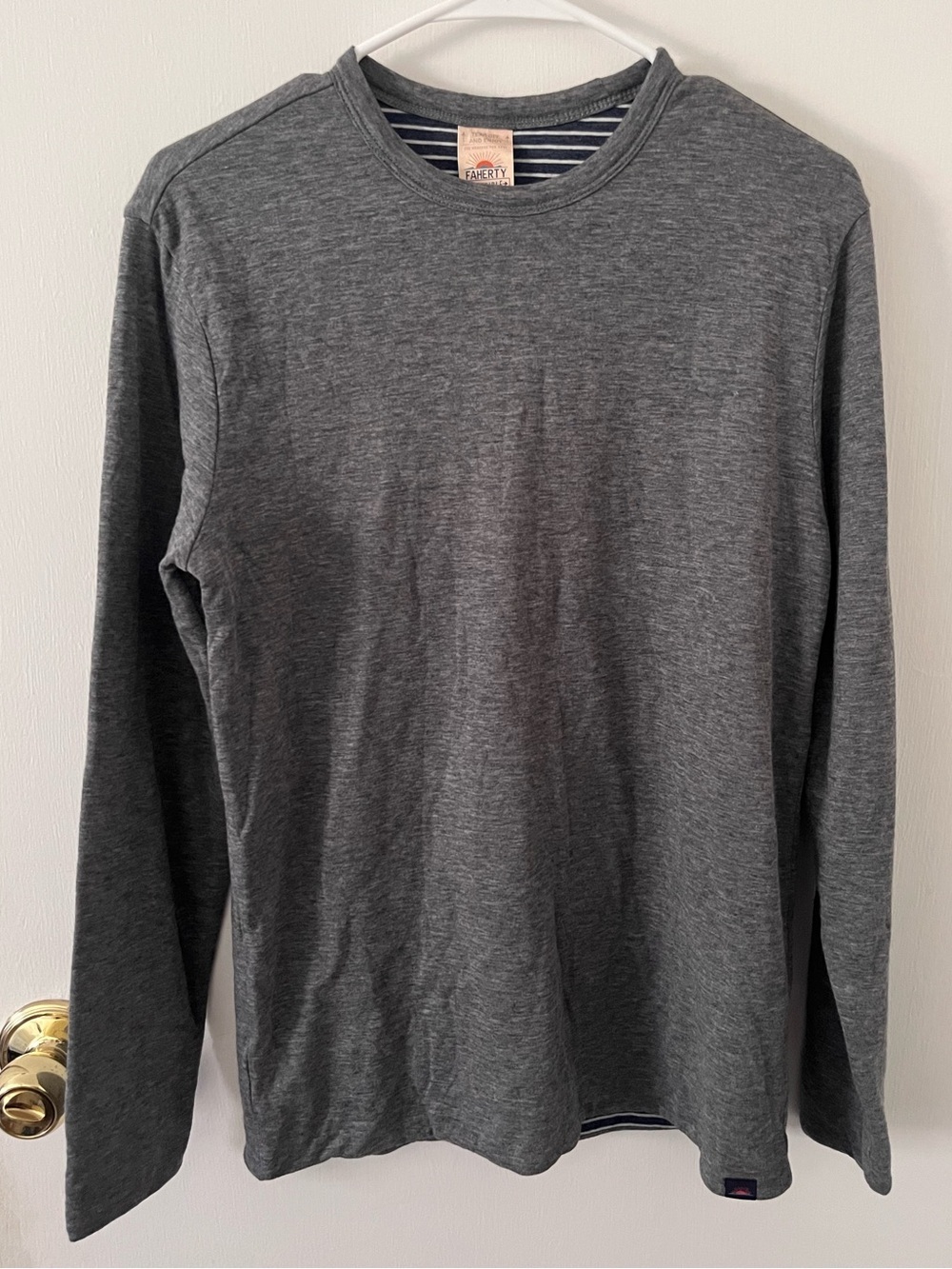 Faherty Cloud Mens XS Pima Cotton Thick Crew Reversible Long Sleeve Huckberry